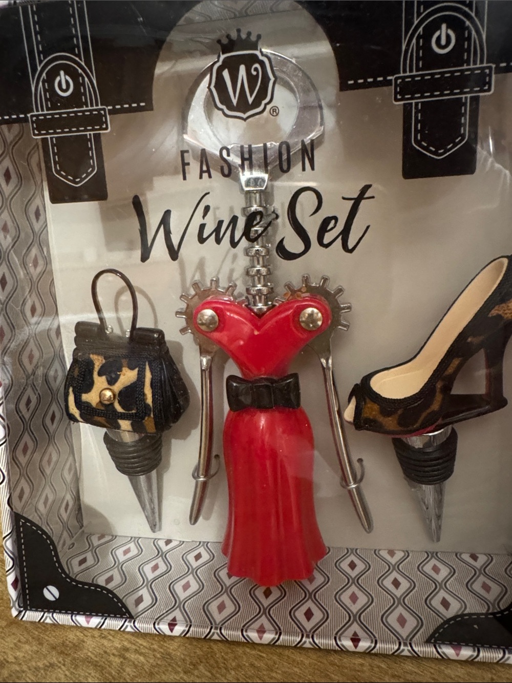 Fashion Wine Set - Red Dress Corkscrew and Accessories